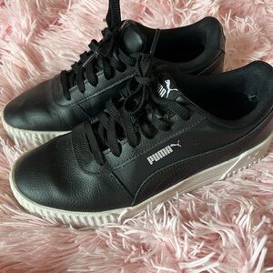 Puma Black and White Leather Sneakers